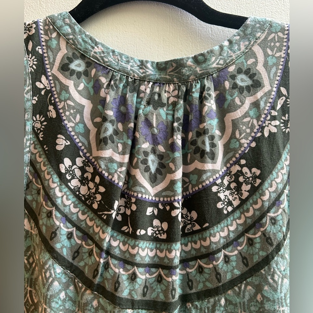 O’Neil Sleeveless Patterned Mini Shift Dress Cotton Tunic